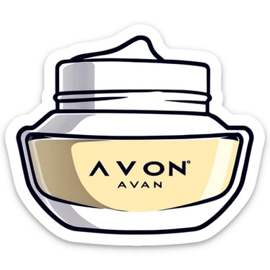face cream jar with AVON logo sticker