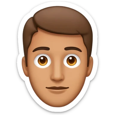 a man's face in his late 20s, emoji style sticker