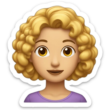 Una mujer de pelo rizado corto y morena sticker