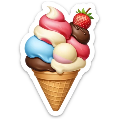 two or three scoops stacked in a cone sticker