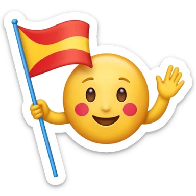 une emoticone avec un drapeau pour dire c'est gagné sticker