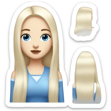 a girl with fair skin, straight long black hair, blue eyes, standing, very beautiful, very hot,Korean American Russian,plump lips and long eyelashes sticker