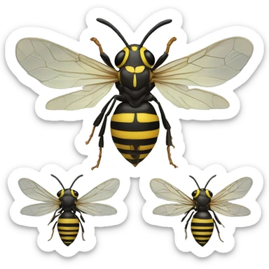 Realistic wasp sticker