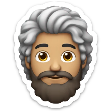 no glasses, Mexican school IT technician with apple laptop and with curly hair and mustache and beard 
 sticker