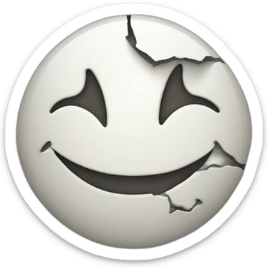 cracked smiley face sticker