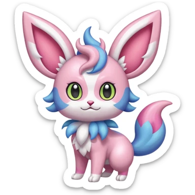  Fey Toony Espurr-Sylveon-Skitty-Delcatty-Sprigatito-Purrloin-fusion-hybrid sticker