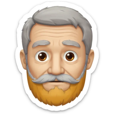  portrait of old man with scruffy beard sticker