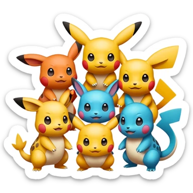 pokemnans being nice to each other sticker