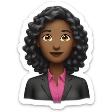 black woman wearing dark pink formal shirt sticker
