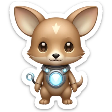 cute kawaii cool edgy futuristic ethereal  Digimon-Fakemon-animal full body sticker