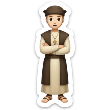 fullbody Pharisee, arms crossed, looking serious, ancient Jewish attire, emoji style sticker