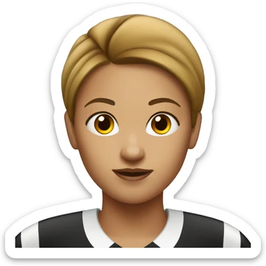 white female with brown ponytail basketball referee  sticker