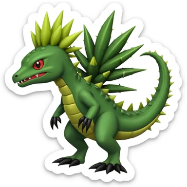 Shiftry-Cacturne-Grovyle-Fraxure-Haxorus-fusion sticker