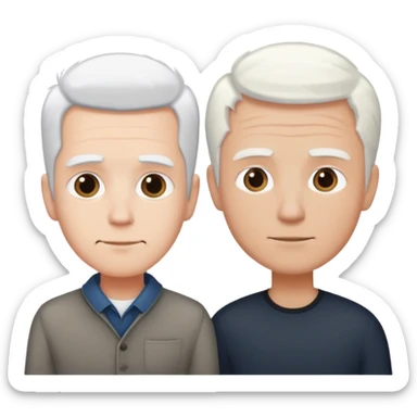 Short guy next tall guy with white hair sticker