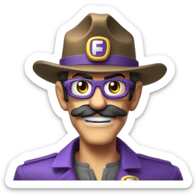 Waluigi sticker