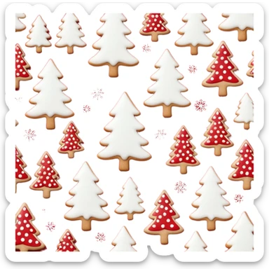 Christmas girly wallpaper with trees cookies chilling all in red colour sticker