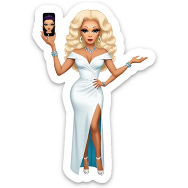 RuPaul full body holding Michelle visage  sticker