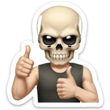 Skull punisher giving thumbs up sticker