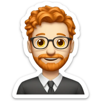 Red haired man maths teacher writing on a board sticker