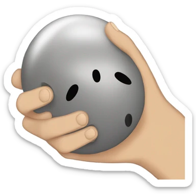 A human hand petting a ballsdex(discord bot) tuvalu countryball sticker