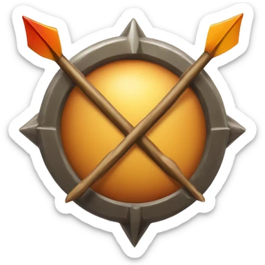 a game card with an arrow symbol on it sticker