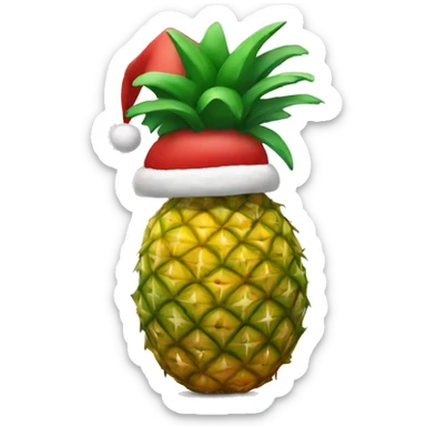 Pineapple with a Santa hat sticker