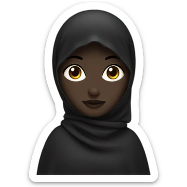 A girl wearing a black Islamic niqab sticker