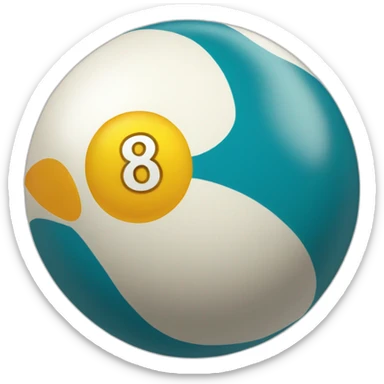 Pool ball with the number eight sticker
