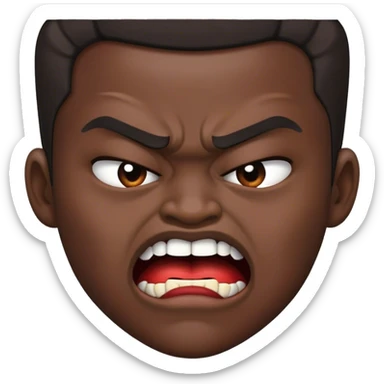 Emoji de alguien mordiéndose el labio inferior como con rabia sticker