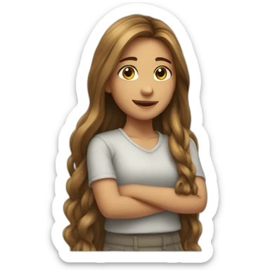 long hair girl bracelet motion sticker