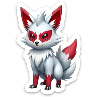 Epic Shiny Cool Edgy Punky Zangoose-Zorua-Pokemon-fakemon-hybrid-animal Full Body  sticker