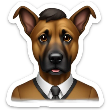 Perro mezcla de malinois y pastor aleman marrón oscuro sticker
