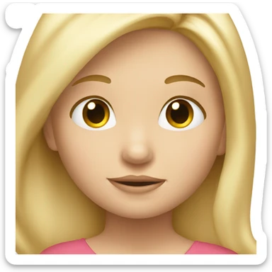 A mom with long, blonde hair is holding her toddler her with blonde hair sticker