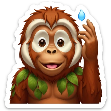 orangutang blowing kiss sticker