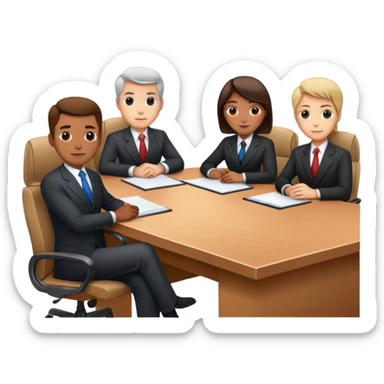 executive committee sitting at a table sticker