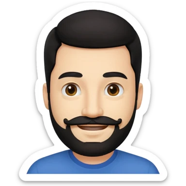 35 yaş sakallı bıyıklı siyah saç beyaz ten erkek sticker