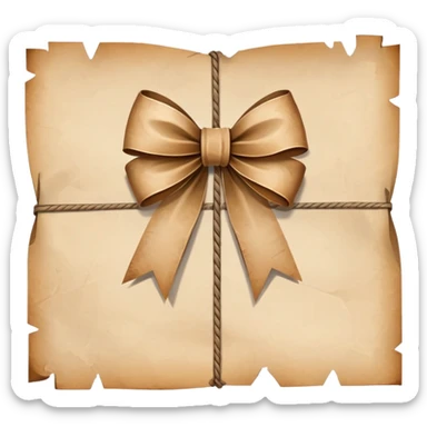 Survivor parchment paper with a bow sticker