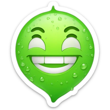 limegreen-waterdrop-with-smiling-mouth sticker