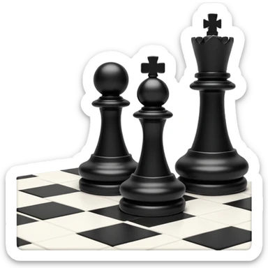 black and white checker board with chess piece sticker