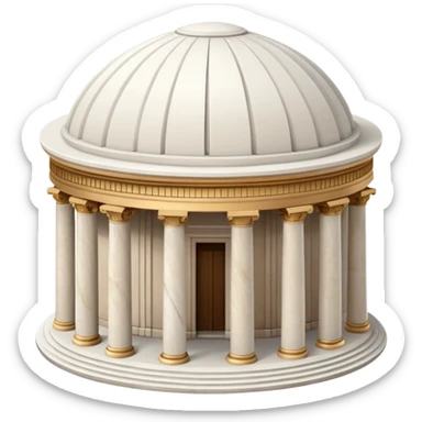An emoji of the ancient Roman Pantheon temple. It is a round building with a large dome and an open oculus at the top.

 sticker