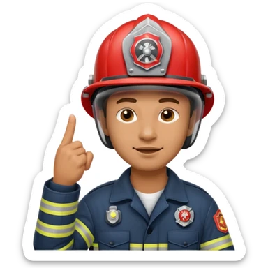Pompier qui fait un doigt d'honneur sticker