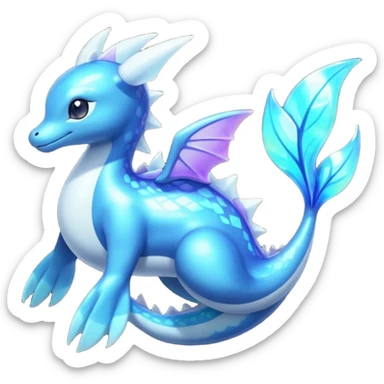 Shiny Colorful Iridescent Bioluminescent Glowing Neon Lapras-Meloetta-Vaporeon-Dialga-Suicune-fusion sticker