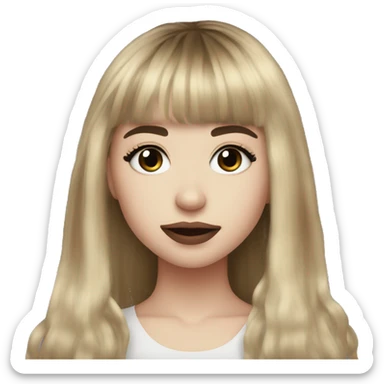 sabrina carpenter with bangs sticker