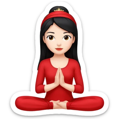 Black hair with red cloth pilates princess  sticker