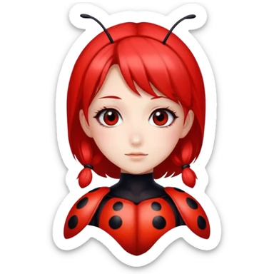 Ladybug anime girl sticker