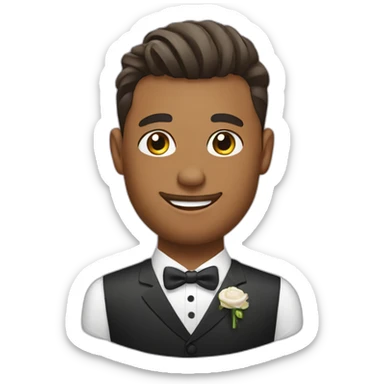 groom at barbershop sticker