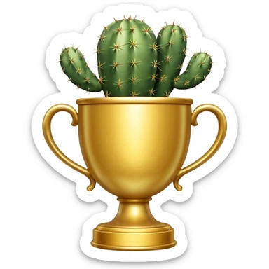 gold cactus cup trophy sticker