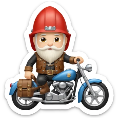 Animated Gnome biker sticker