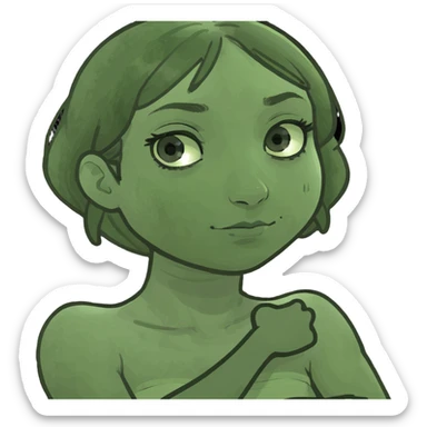 Arms crossed holding neck girl  sticker