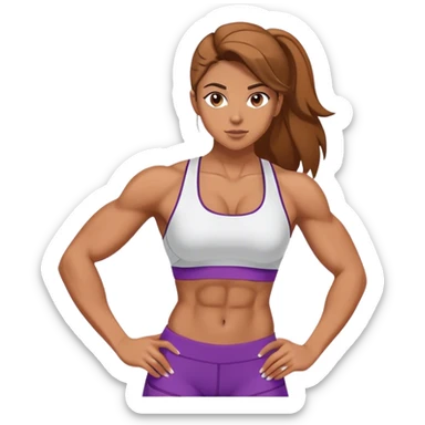 full upper body female front abs with sports bra sticker